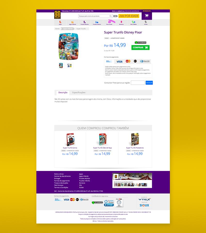 Loja Grow - Detalhe de produtos